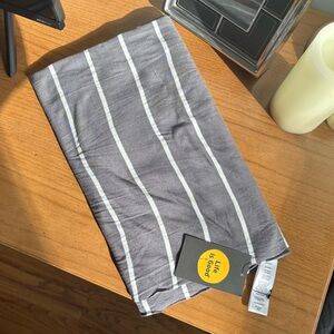 NWT Viscose Infinity Life is Good Slate Grey White Striped Scarf Lagenlook gift